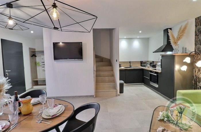 the gîtes of the chapel in vauvert living room kitchen